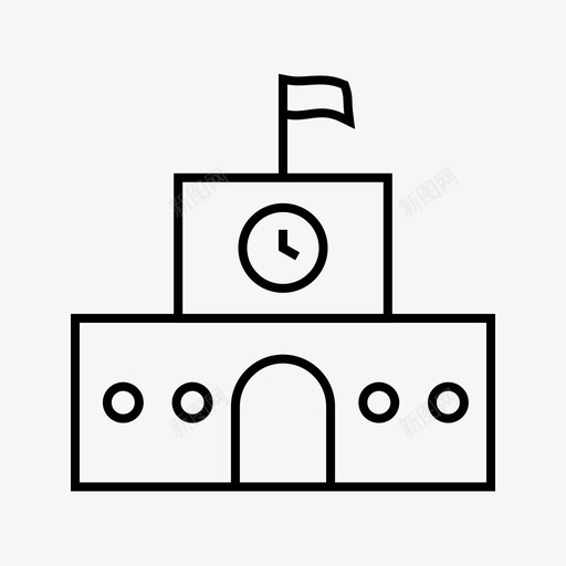 校舍建筑18学术图标svg_新图网 https://ixintu.com 18学术 建筑 校舍