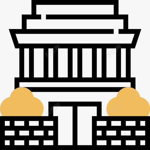 胡志明陵园地标14黄影图标svg_新图网 https://ixintu.com 地标14 胡志明陵园 黄影