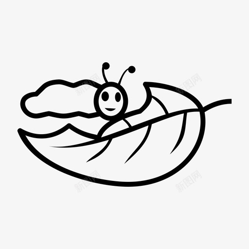 毛虫昆虫幼虫图标svg_新图网 https://ixintu.com 叶子 幼虫 昆虫 欧芹 毛虫 蠕虫