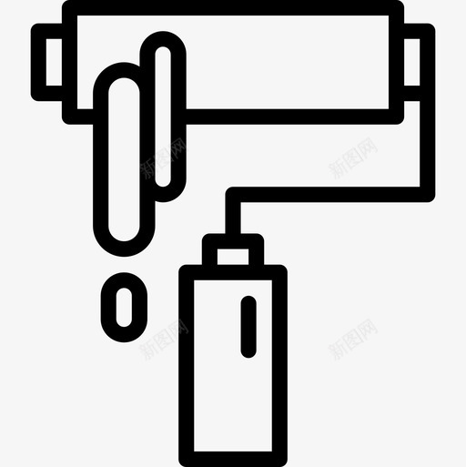 油漆刷施工工具13线性图标svg_新图网 https://ixintu.com 施工工具13 油漆刷 线性
