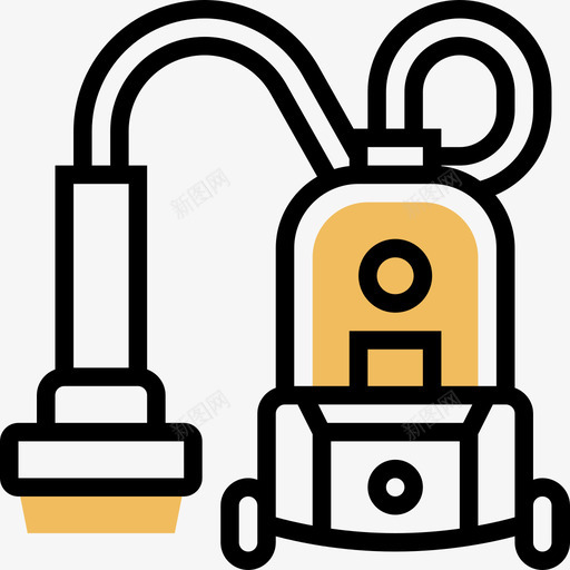 吸尘器家电8黄影图标svg_新图网 https://ixintu.com 吸尘器 家电8 黄影