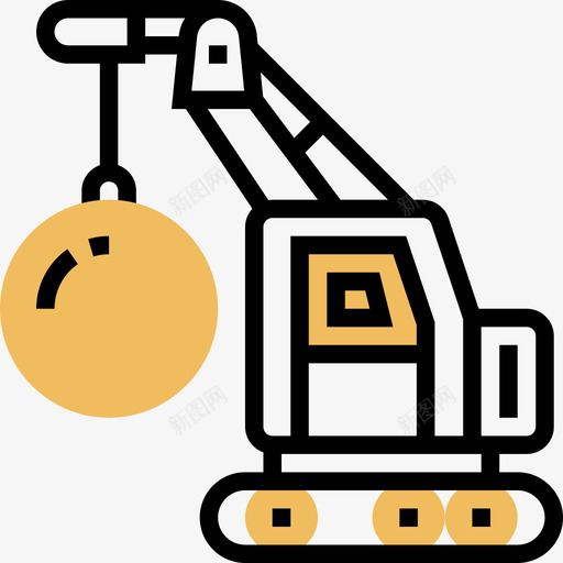 拆除施工车辆黄影图标svg_新图网 https://ixintu.com 拆除 施工车辆 黄影