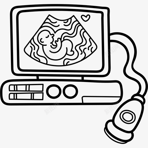 超声波医疗器械16黑色图标svg_新图网 https://ixintu.com 医疗器械16 超声波 黑色
