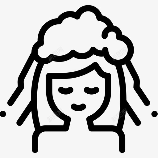 洗头睡觉时间9线性图标svg_新图网 https://ixintu.com 洗头 睡觉时间9 线性