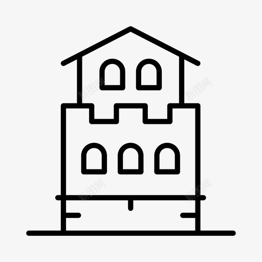 古堡长城历史图标svg_新图网 https://ixintu.com 历史 古堡 长城