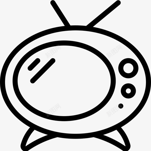 电视五十年代直系图标svg_新图网 https://ixintu.com 五十年代 电视 直系