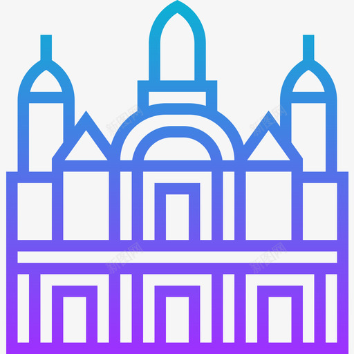 德累斯顿Frauenkirche地标9渐变图标svg_新图网 https://ixintu.com 地标9 德累斯顿Frauenkirche 渐变