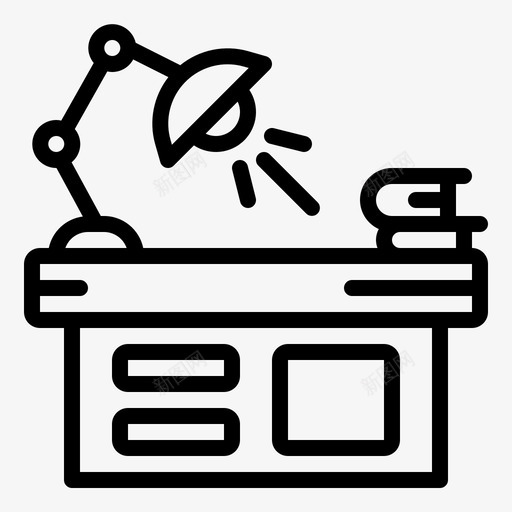 师桌书桌图标svg_新图网 https://ixintu.com 书 办公室 桌 灯 设计工作室 设计师桌