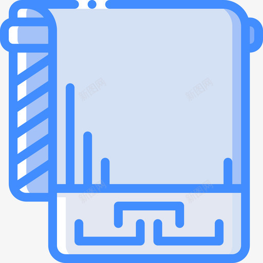 毛巾发廊7号蓝色图标svg_新图网 https://ixintu.com 发廊7号 毛巾 蓝色