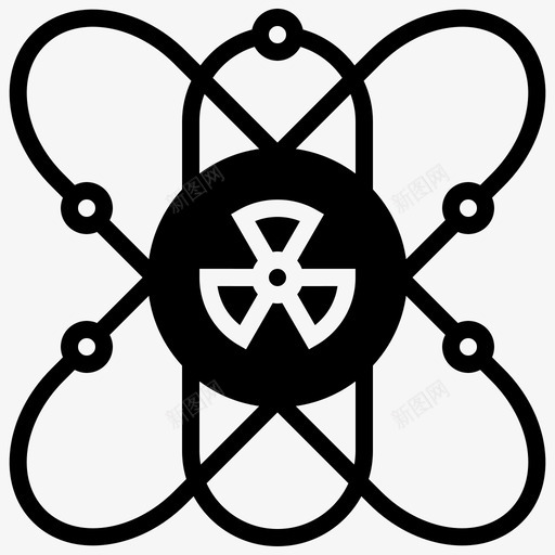 原子核科学图标svg_新图网 https://ixintu.com 原子 技术 放射 核 核物理 科学
