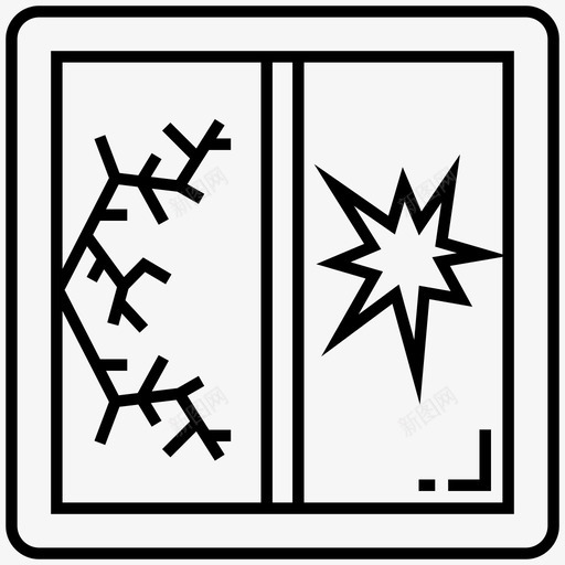 破碎的窗户破碎的镜子破裂的屏幕图标svg_新图网 https://ixintu.com 万圣节主题 恐怖的万圣节图标 破碎的窗户 破碎的镜子 破裂的屏幕 老房子