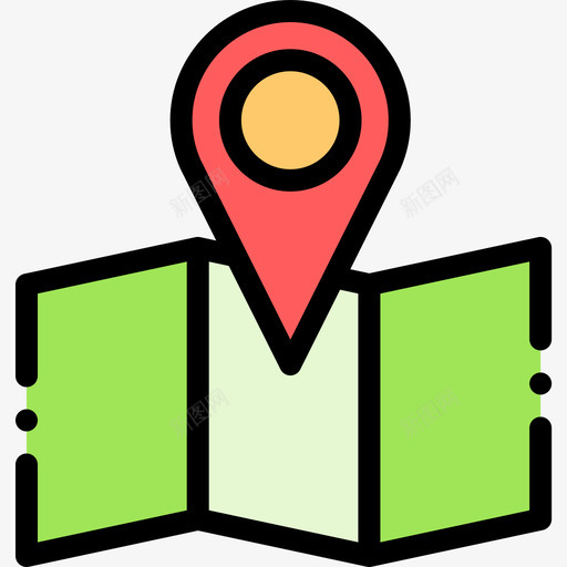 地图和位置位置52线颜色图标svg_新图网 https://ixintu.com 位置52 地图和位置 线颜色