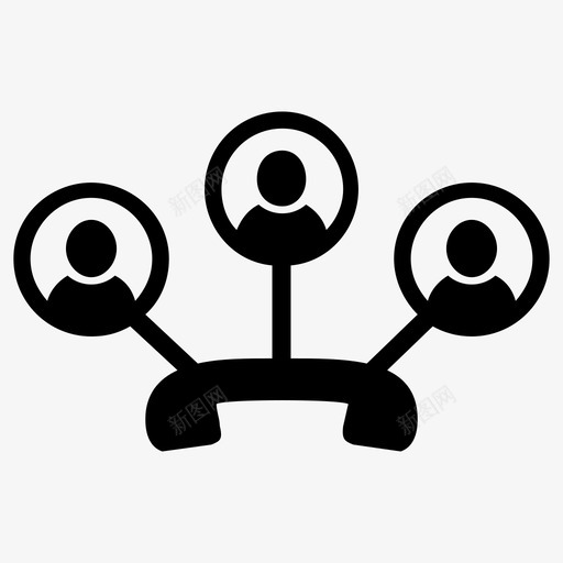 团队合作业务联系图标svg_新图网 https://ixintu.com 业务 团队合作 生产力 等级 组织 联系