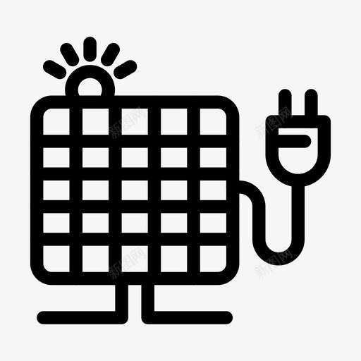 能源插头太阳能图标svg_新图网 https://ixintu.com 太阳能 太阳能电池板 插头 能源 能源和电力工业