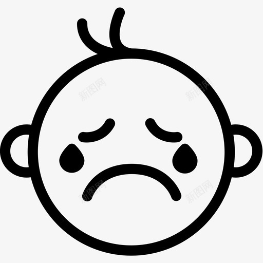 哭宝贝孩子图标svg_新图网 https://ixintu.com 哭 孩子 宝宝表情线 宝贝 情绪 表情符号