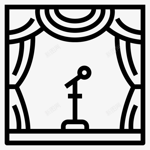 舞台窗帘演出图标svg_新图网 https://ixintu.com 剧院 演出 爵士乐 窗帘 舞台