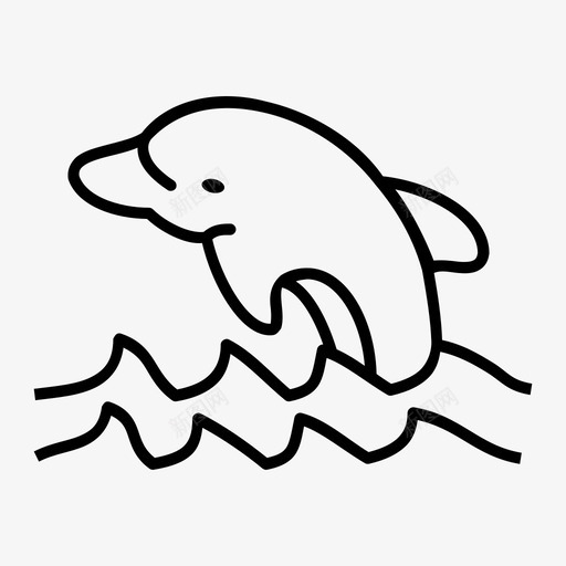 海豚鱼跳跃图标svg_新图网 https://ixintu.com 大海 海洋 海豚 游泳 跳跃 鱼