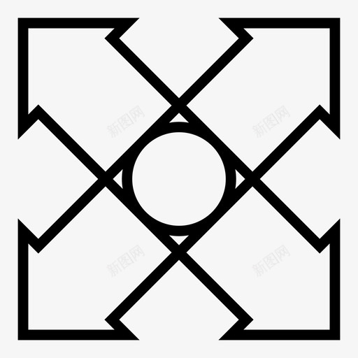 方向中心位置图标svg_新图网 https://ixintu.com 中心 位置 方向 箭头 路线 运动