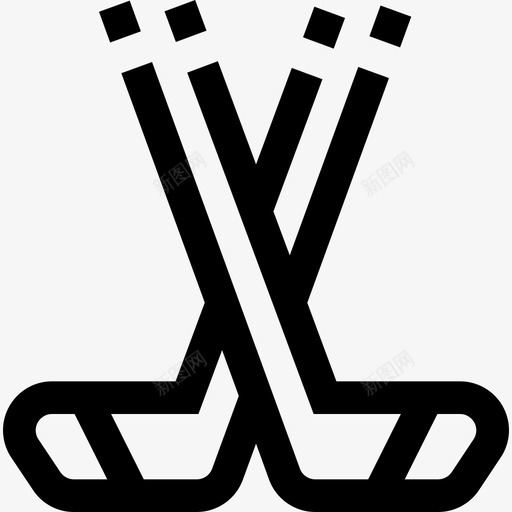 冰球运动和游戏直线型图标svg_新图网 https://ixintu.com 冰球 直线型 运动和游戏