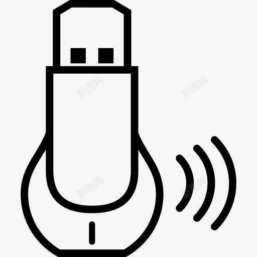 电视棒接收器usb图标svg_新图网 https://ixintu.com usb wifi 接收器 电子设备 电视棒