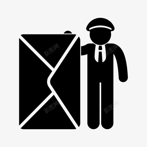 邮递员投递员信件图标svg_新图网 https://ixintu.com 信件 寄信人 工作 投递员 邮递员