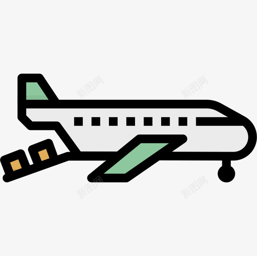 飞机9月物流5线性颜色图标svg_新图网 https://ixintu.com 9月物流5 线性颜色 飞机