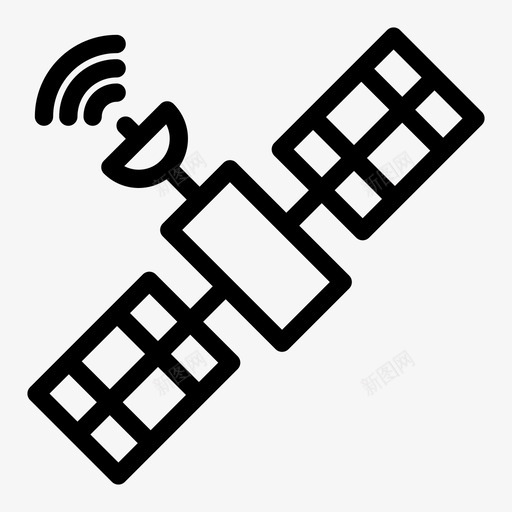 碟形天线卫星信号无线云计算线路图标svg_新图网 https://ixintu.com 碟形天线卫星信号无线云计算线路