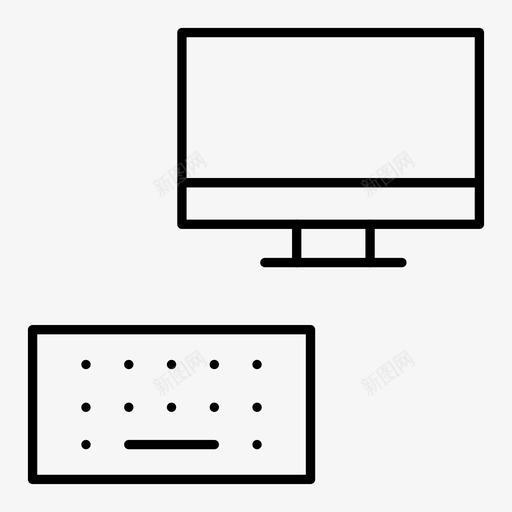 电脑桌面键盘图标svg_新图网 https://ixintu.com lcd 屏幕 桌面 电脑 网络托管细线图标 键盘