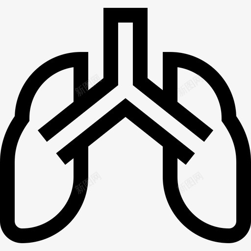 肺生物学6线性图标svg_新图网 https://ixintu.com 生物学6 线性 肺