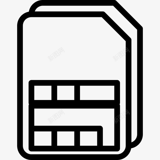 Sim卡计算机和硬件6线性图标svg_新图网 https://ixintu.com Sim卡 线性 计算机和硬件6