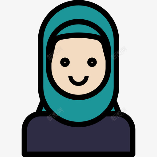 女性用户头像2线性颜色图标svg_新图网 https://ixintu.com 女性 用户头像2 线性颜色