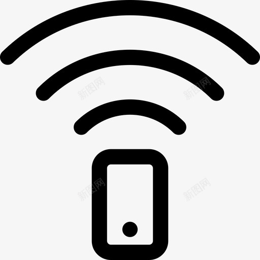 连接手机设备图标svg_新图网 https://ixintu.com wifi 手机 波浪 设备 连接