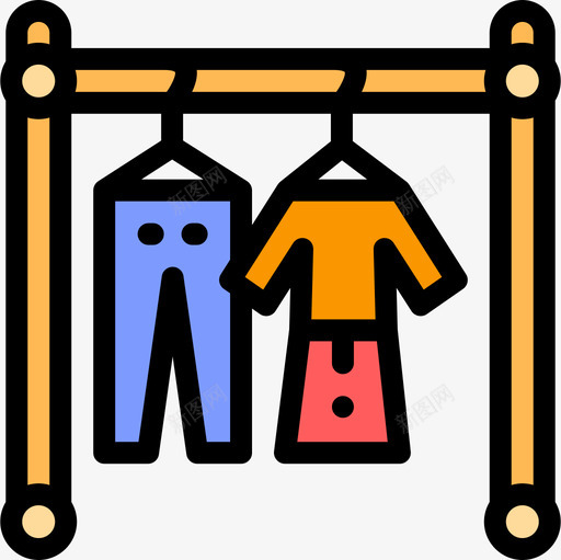 服装展示7线性颜色图标svg_新图网 https://ixintu.com 展示7 服装 线性颜色