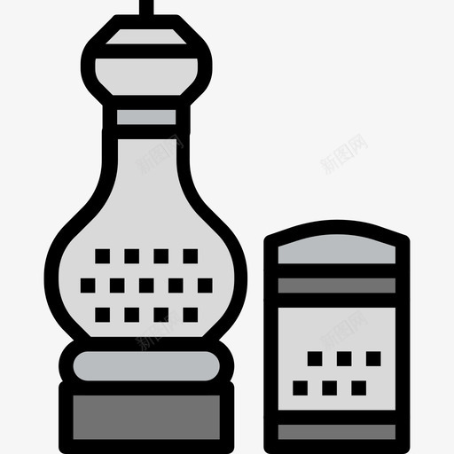 盐和胡椒厨房工具15线性颜色图标svg_新图网 https://ixintu.com 厨房工具15 盐和胡椒 线性颜色