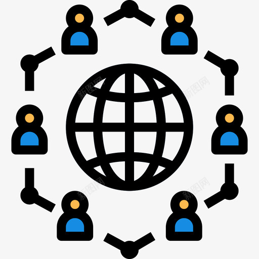 连接通信连接5线颜色图标svg_新图网 https://ixintu.com 线颜色 连接 通信连接5