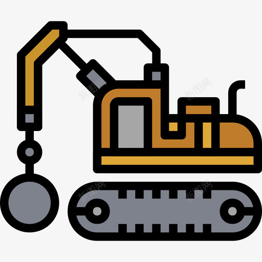 破坏球施工车3线颜色图标svg_新图网 https://ixintu.com 施工车3 破坏球 线颜色