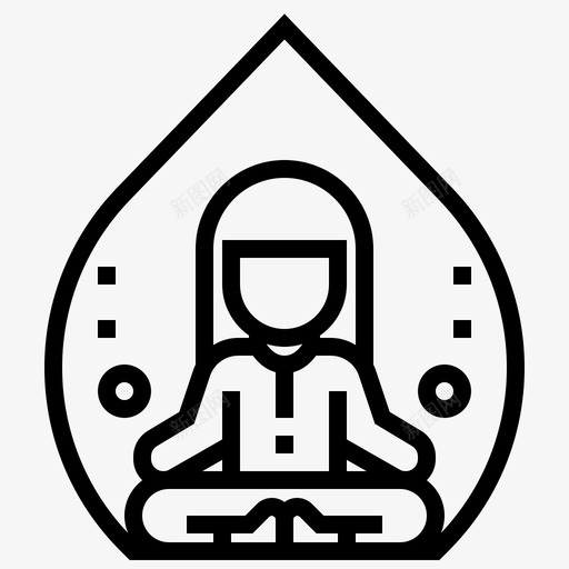 冥想冷静开明图标svg_新图网 https://ixintu.com 冥想 冷静 宁静 开明 瑜伽 精神