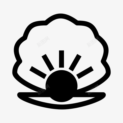珍珠海滩蛤蜊图标svg_新图网 https://ixintu.com 大海 海洋 海滩 珍珠 蛤蜊 贝壳