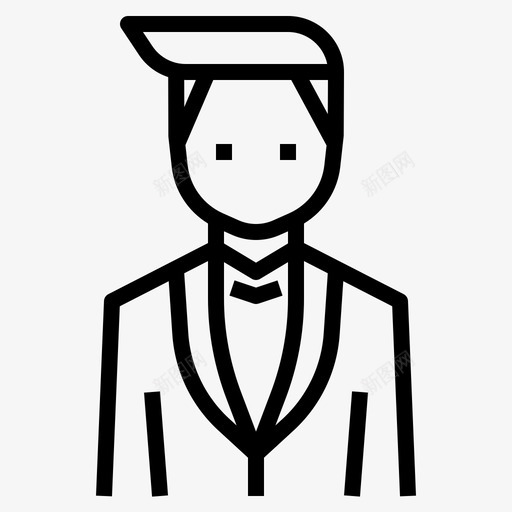 新郎化身男人图标svg_新图网 https://ixintu.com 化身 婚礼 新郎 男人 西装