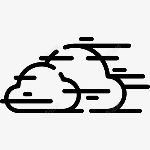 云159天气线性图标svg_新图网 https://ixintu.com 159天气 云 线性