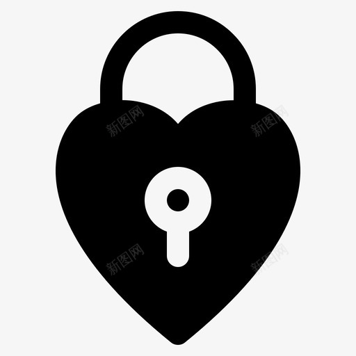 锁心爱图标svg_新图网 https://ixintu.com 婚礼 心 心和爱雕文 情人节 爱 锁