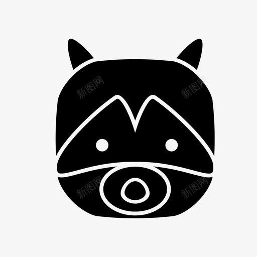 浣熊动物可爱图标svg_新图网 https://ixintu.com 动物 可爱 森林 浣熊 立方体动物 野生动物