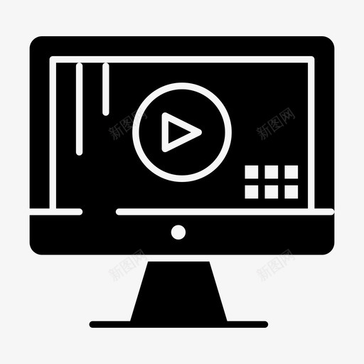 电脑显示器音乐图标svg_新图网 https://ixintu.com 显示器 游戏 电脑 设备和开发 音乐