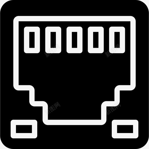 以太网pc组件填充图标svg_新图网 https://ixintu.com pc组件 以太网 填充