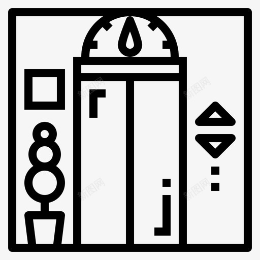 电梯门家具图标svg_新图网 https://ixintu.com 家具 家居 建筑 电梯 门