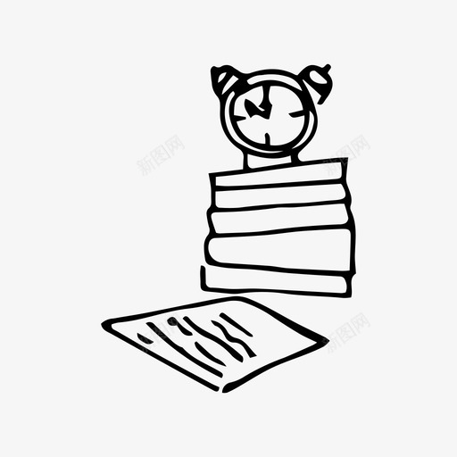 读书书钟图标svg_新图网 https://ixintu.com 书 凯蒂 学校 读书 钟