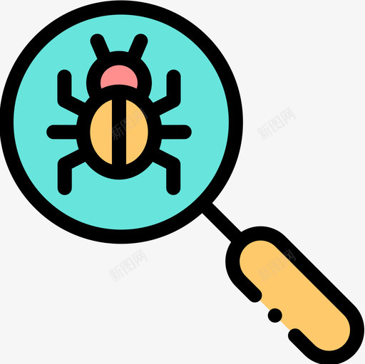 Bug搜索6线性颜色图标svg_新图网 https://ixintu.com Bug 搜索6 线性颜色