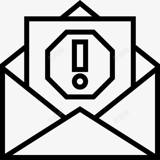 打开垃圾邮件垃圾邮件网络钓鱼图标svg_新图网 https://ixintu.com 垃圾邮件 打开垃圾邮件 电子邮件线路 病毒 网络钓鱼 警告