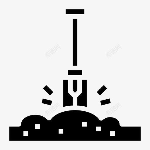 铲挖锄图标svg_新图网 https://ixintu.com 工具 建筑实心 挖 铲 锄