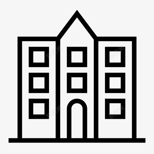 建筑物房屋财产图标svg_新图网 https://ixintu.com 建筑物 房地产 房屋 财产
